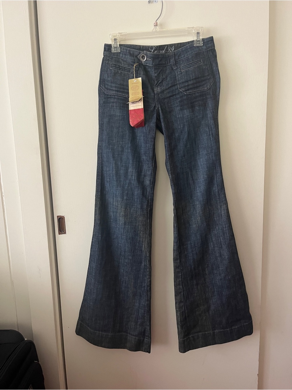 Vintage level 99 Womens Dark Blue Wide Leg Jeans